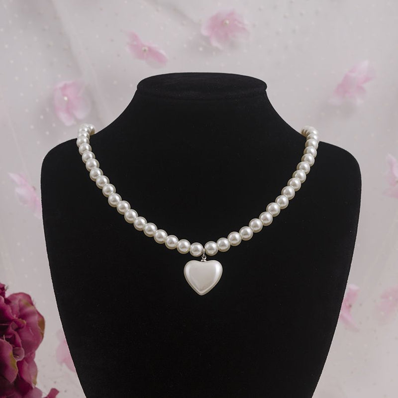 Vintage Pearl Choker Necklace Bohemia Heart Necklace