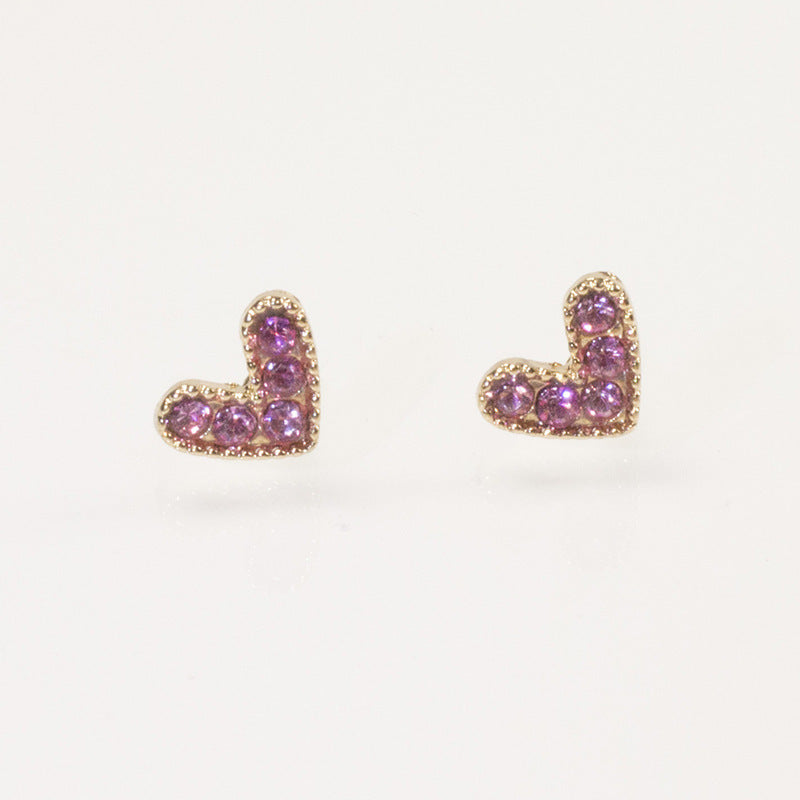 Love Heart Charm Small Stud Earrings