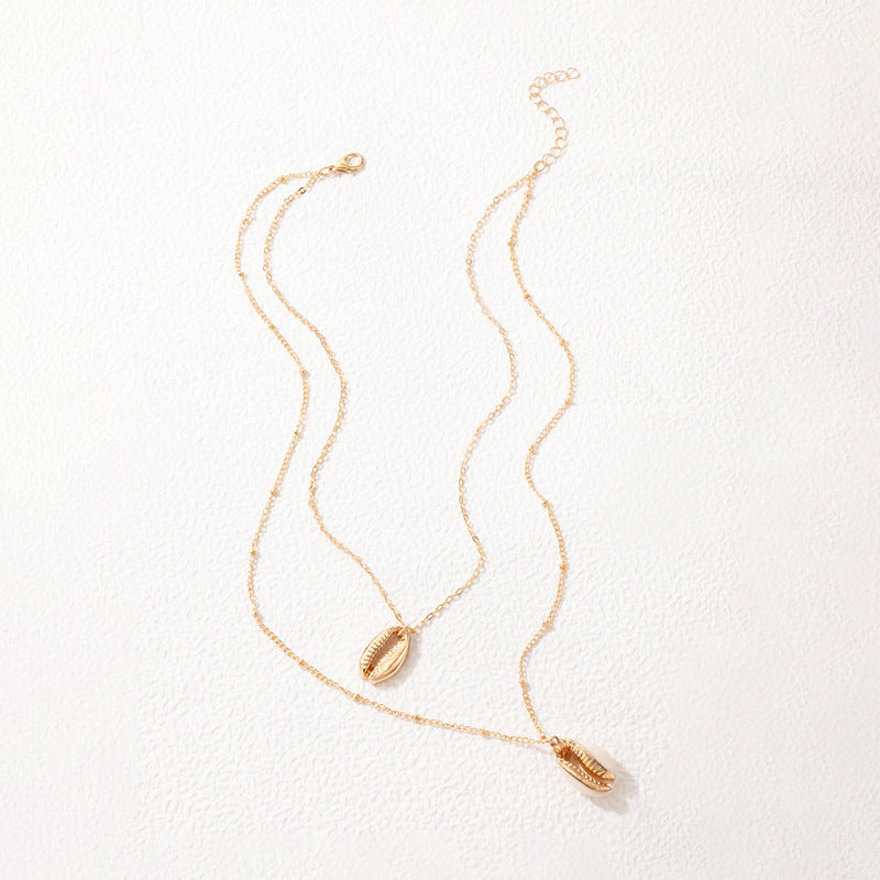 Gold Plated Sea Shell Pendant Necklace