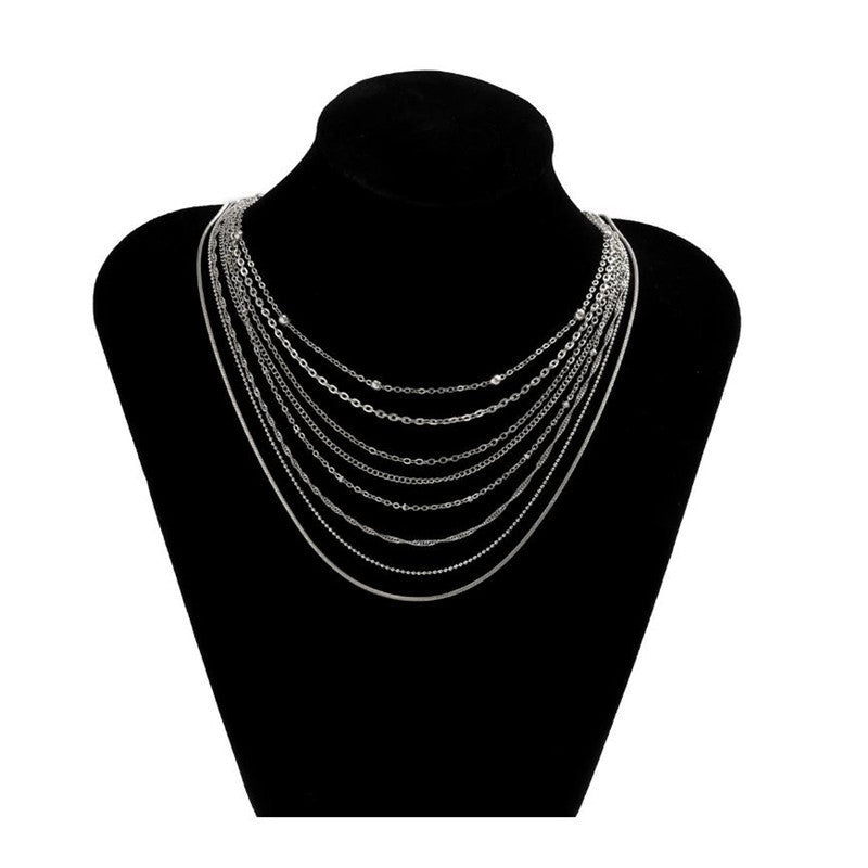 Multi Layer Link Chain Necklace Women