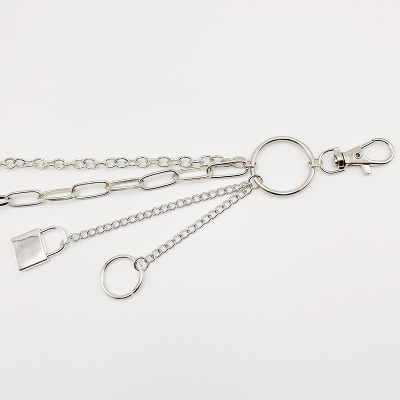 Hip Hop Punk Hollow Out Lock Pendant Chain