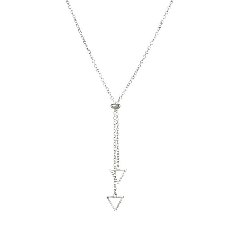 Long Chain Tassel Necklace with triangle