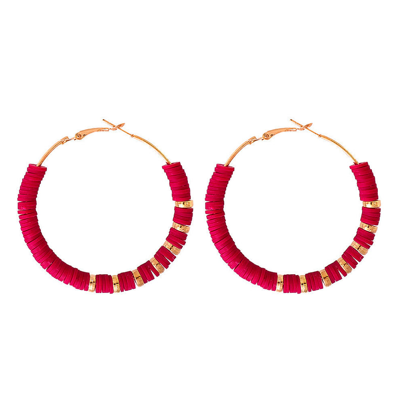 Handmade Lady Clay Hoop Earring