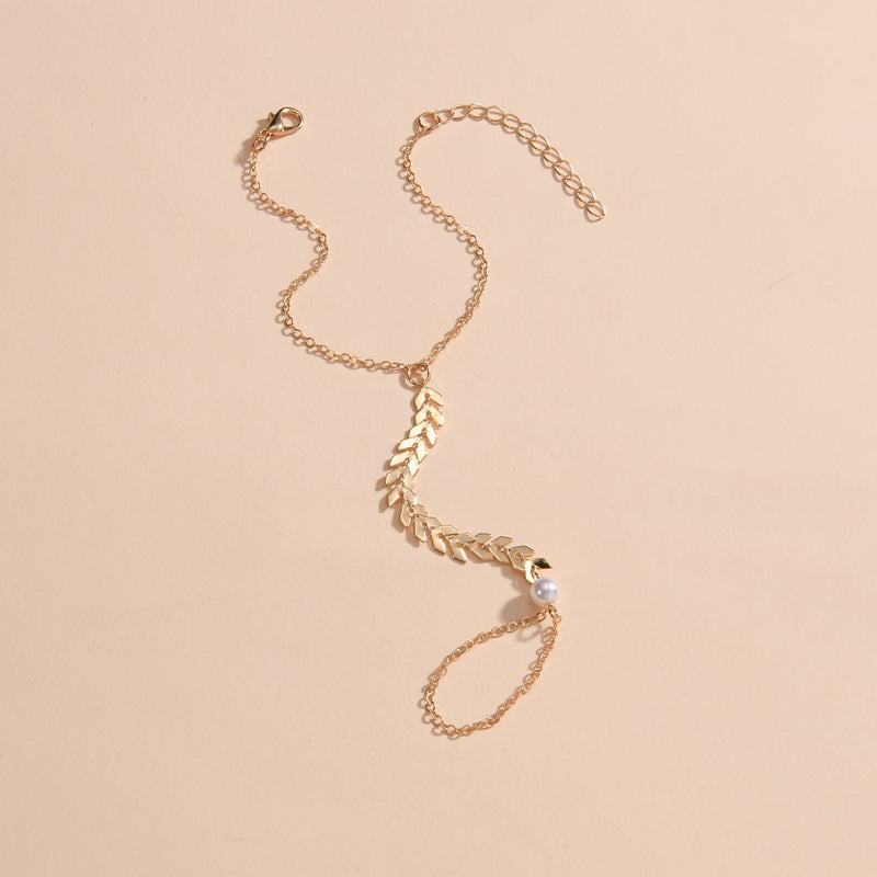 Wheat Chain Elegant Pearl Bracelet