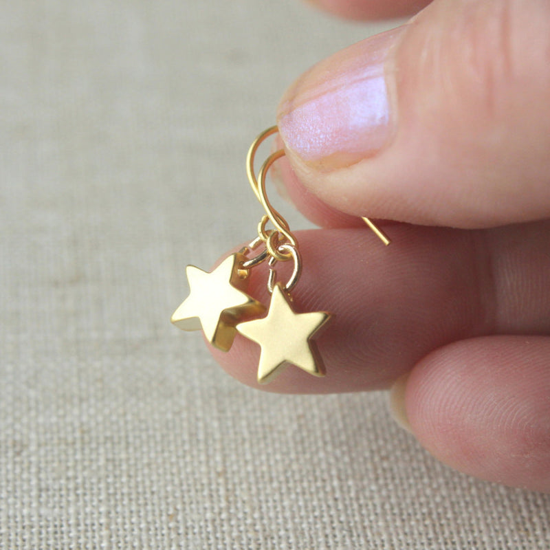 Plain Star Dangle Hoop Earring