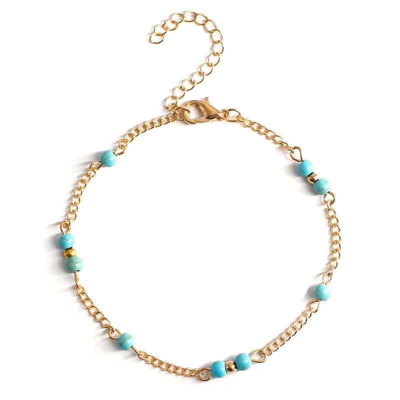 Turquoise Stone Beads Anklet Jewelry