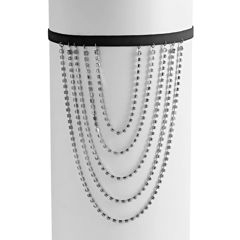 Beach Leg Chain Exaggerated Personality Elastic Rope 5-layer Rhinestone Leg Chain