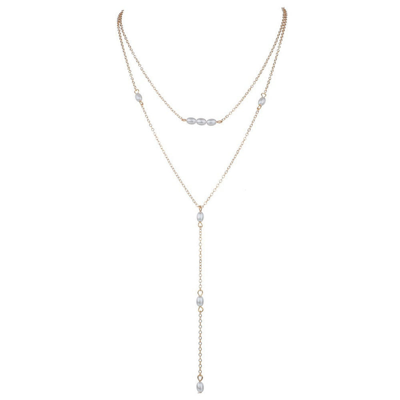 Double Layer Chain Pearl Necklaces