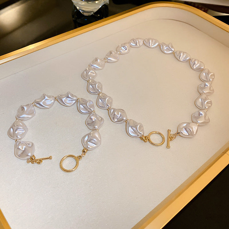 Exaggerate Baroque Pearl Necklace Irregular Pearl