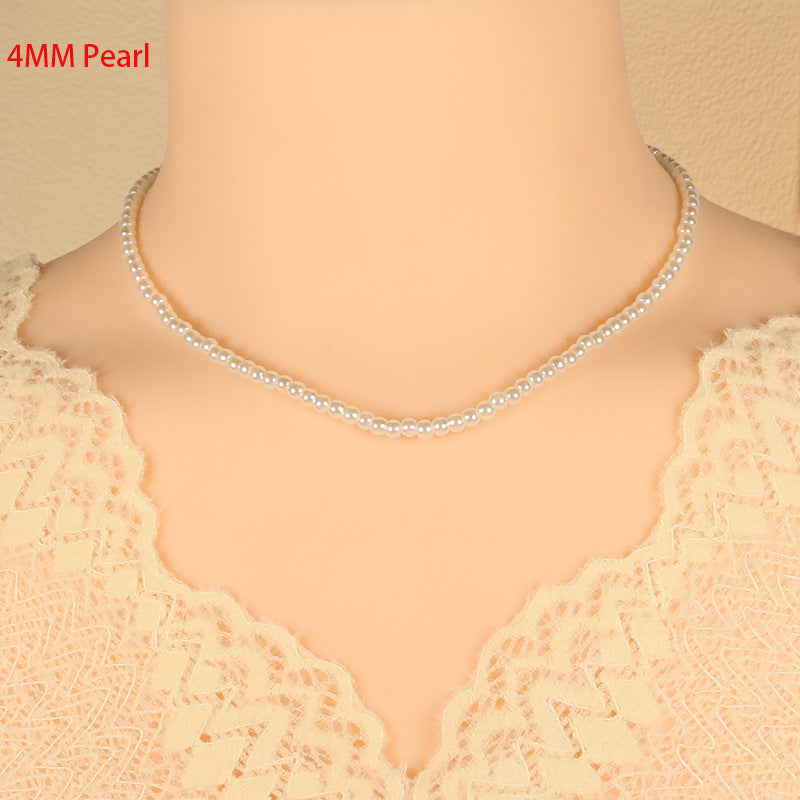 Glass Pearl Necklace Jewelry Summer Choker Jewelry