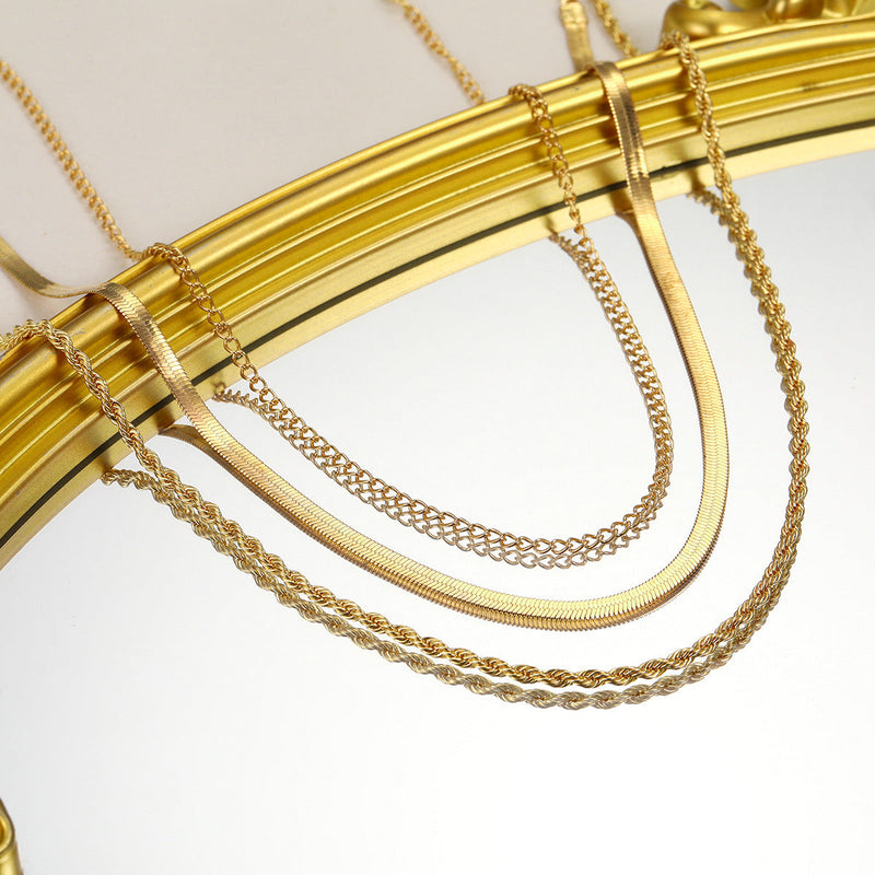 Double Layer Necklace Twist Chain for Women