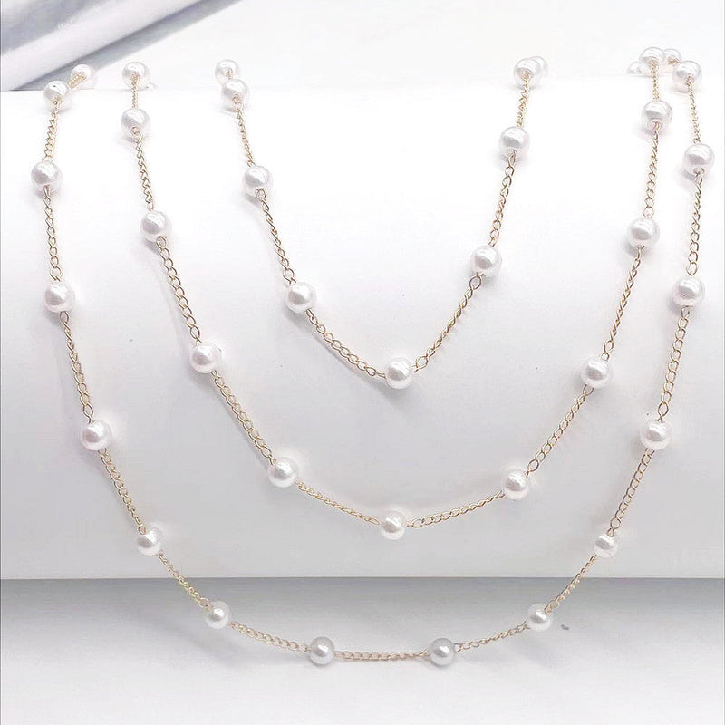 Beaded Collar Chain Retro Pearl Multi Layer Necklace