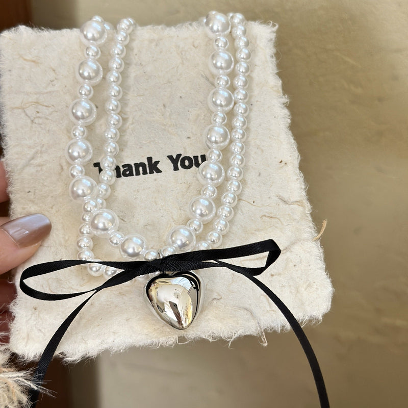 Wed Bridal Vintage Multi Layer Pearl Choker Necklace