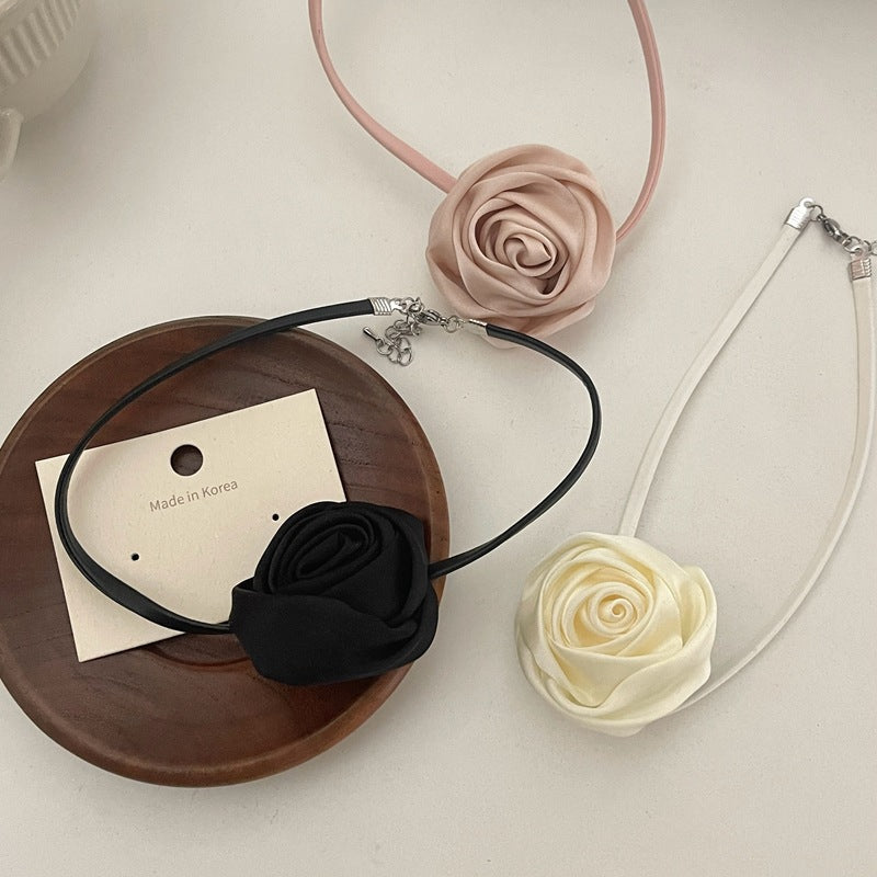 Rose Vintage Choker Big Flower Necklace