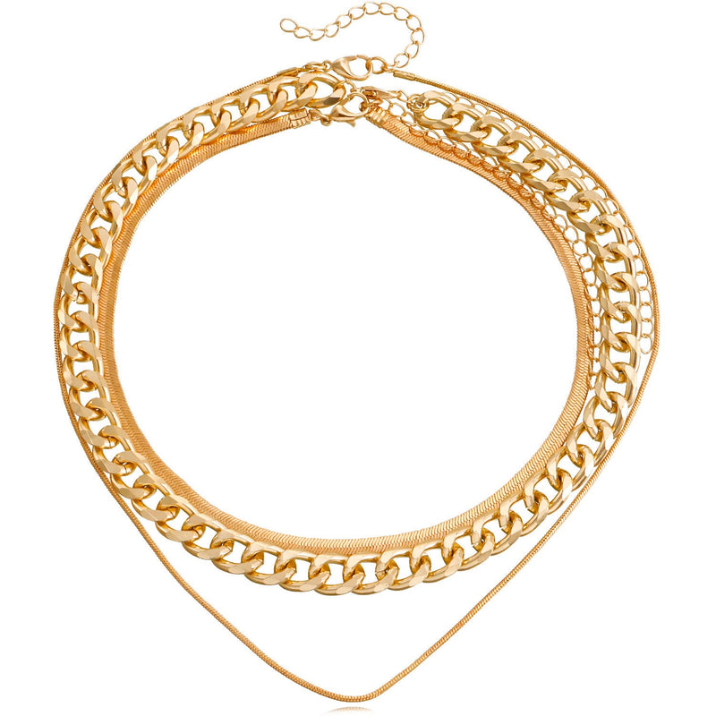 Simple Punk Thick Chain Snake Bone Chain Necklace