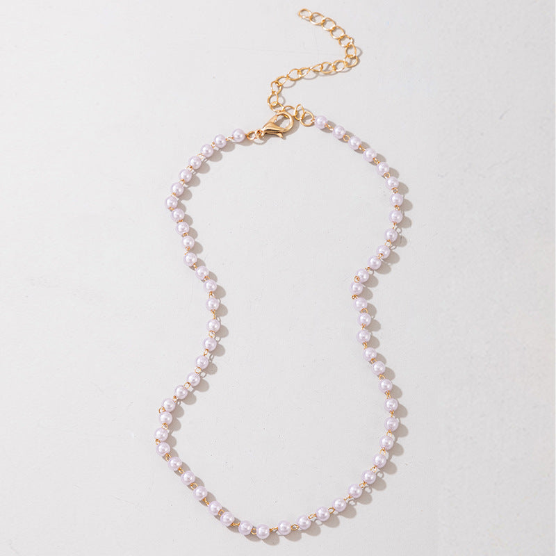 Fashion Jewelry Vintage Pearl Geometric Necklace