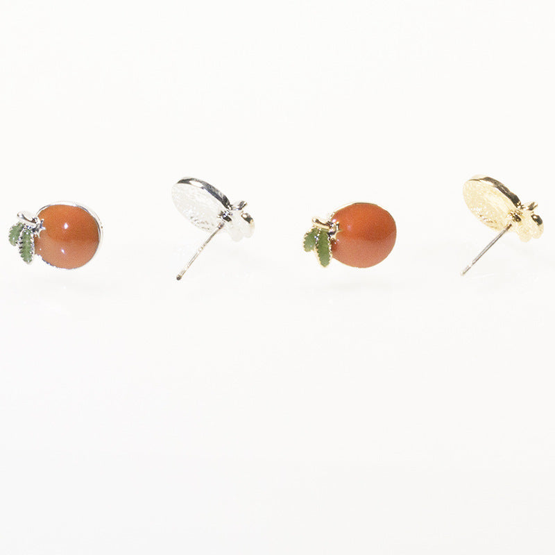 Orange Cartoon Fruit Stud Earring