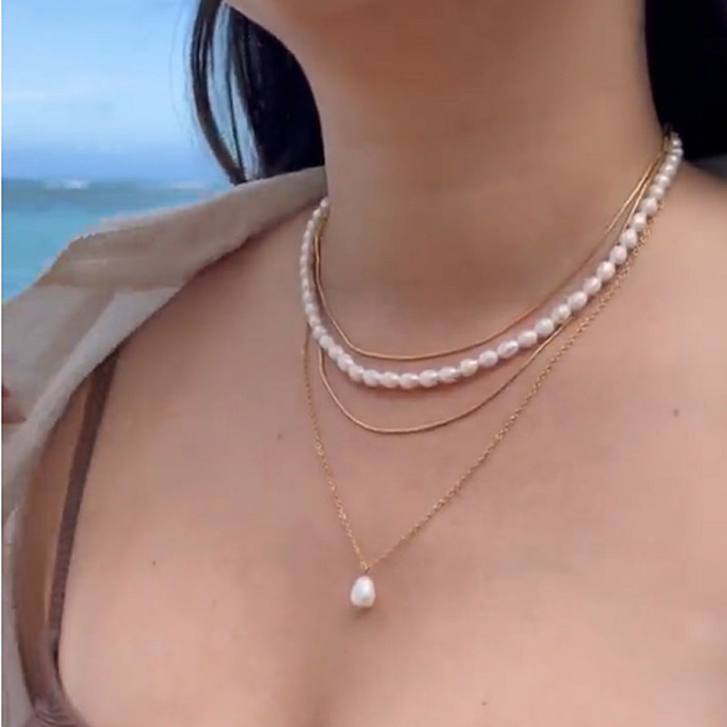 Baroque Pearl Summer Chain Necklace