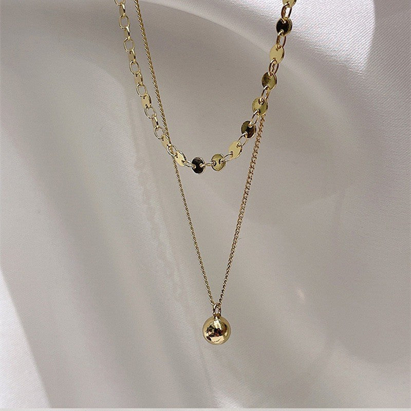 Round Ball Double Layer Necklace