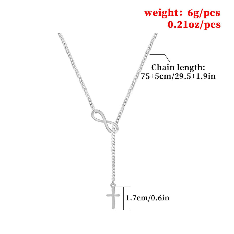 Infinity Cross Pendant Necklace for Women