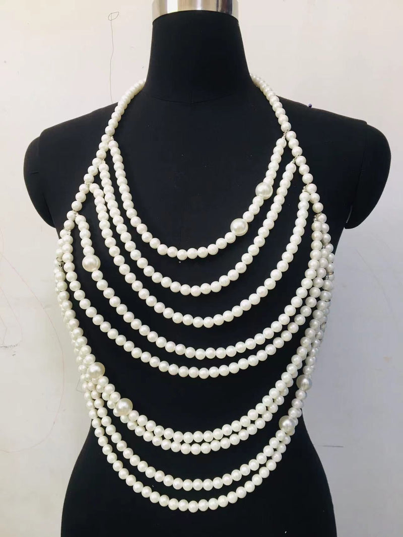 Pearl Shoulder Chain Shell Necklace Bikini Bra Chain