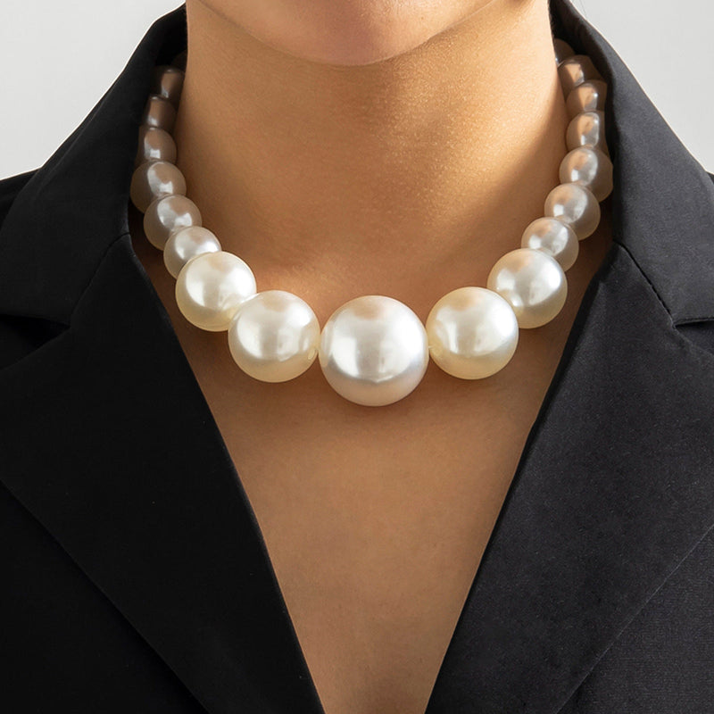 Retro Chocker Pearl Beads Necklace Jewelry