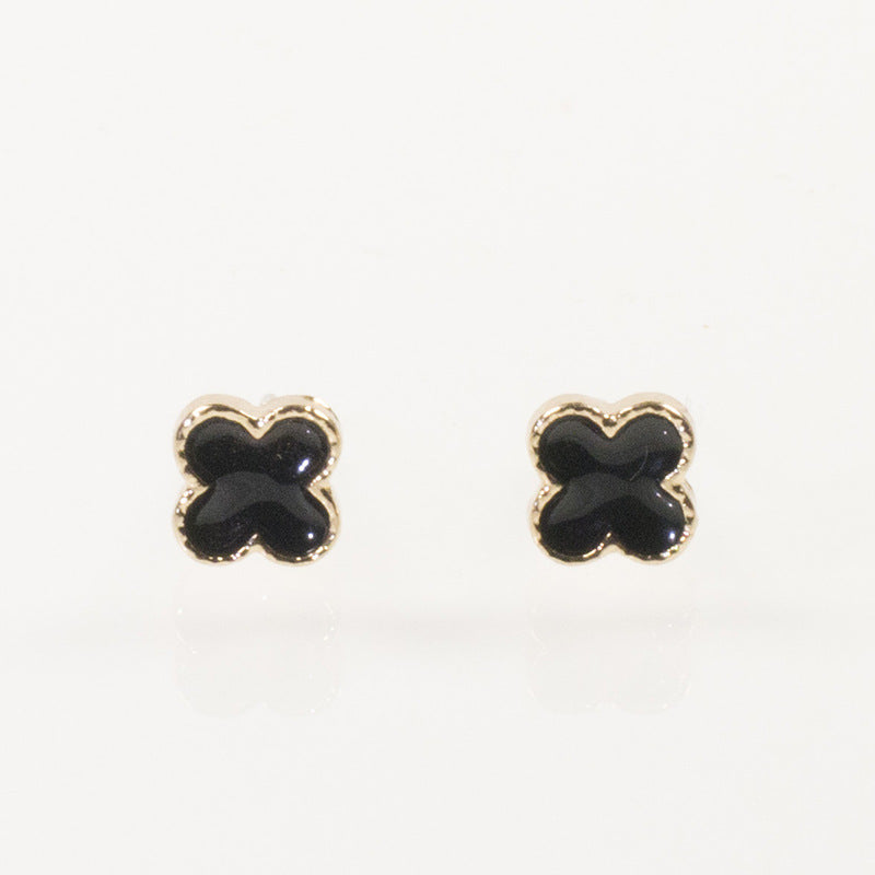 Clover flower stud earrings set