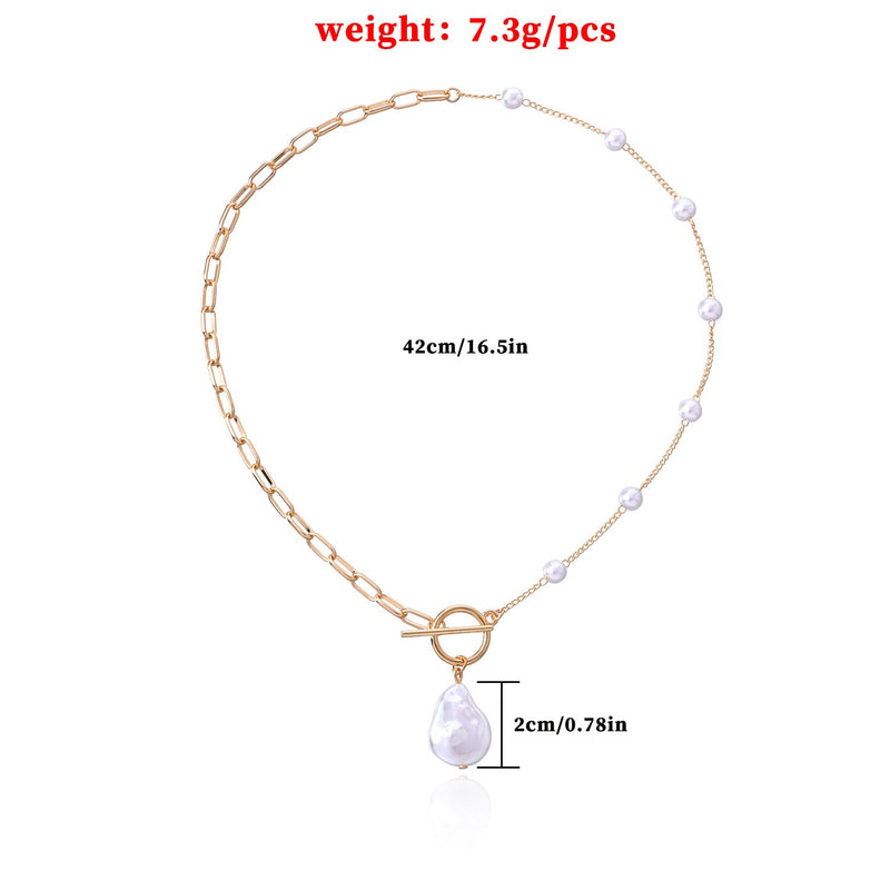 Vintage Pearl Round Bead Necklace Womens