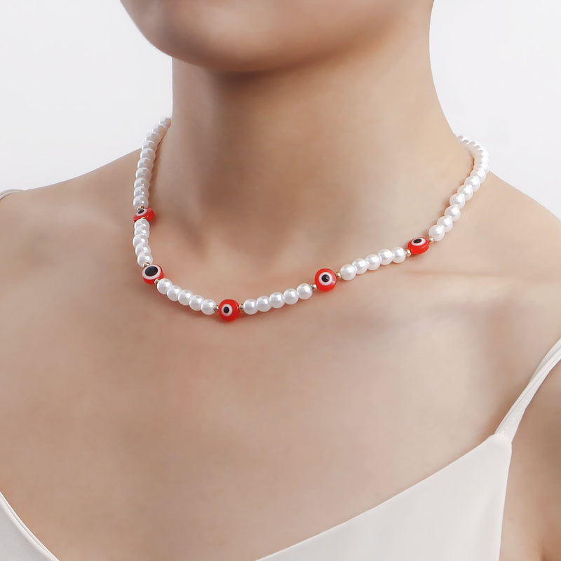 Love Imitation Beaded Pearl Necklace