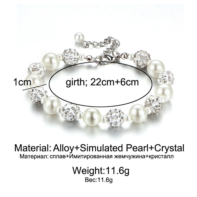 Imitation Pearl Stone Ball Bracelet