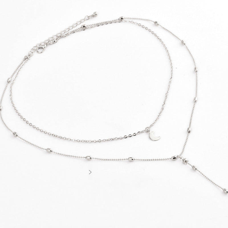 Bohemian Multi-layer Moon Bead Chain Sequins Turquoise Necklace