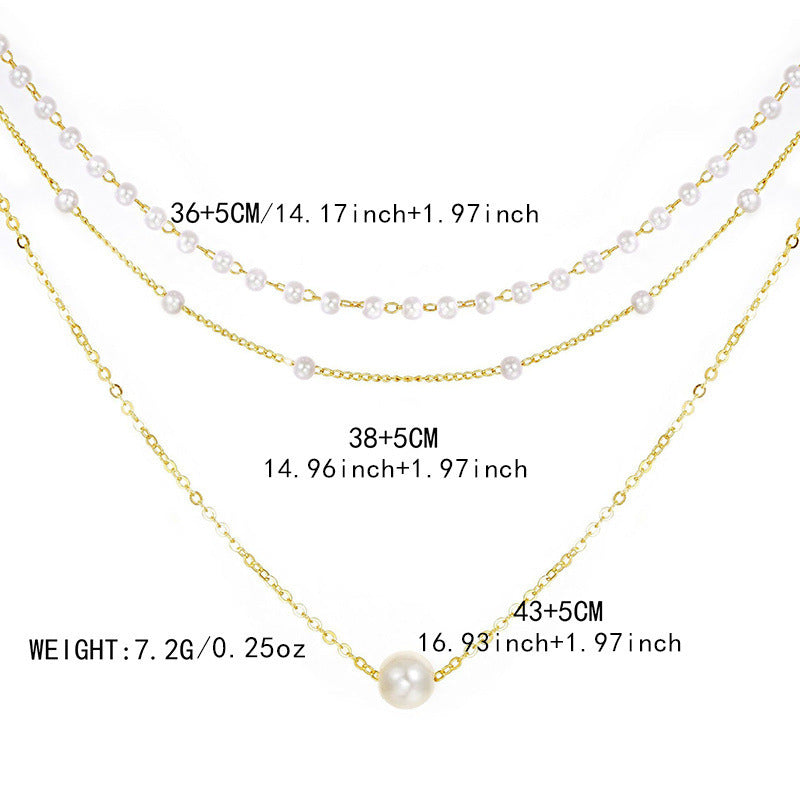 Pearl Pendant Multi-layer Necklace