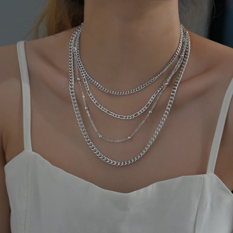 Cute Layered Chain Choker Necklace