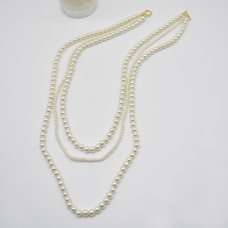 Classic Hematite Beaded Necklace Baroque Pearl Dainty Necklace