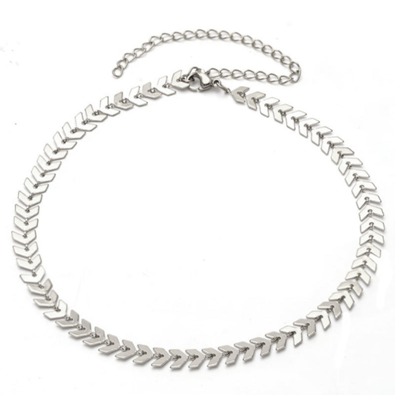 Wheat Peace Olive Leaf Necklace