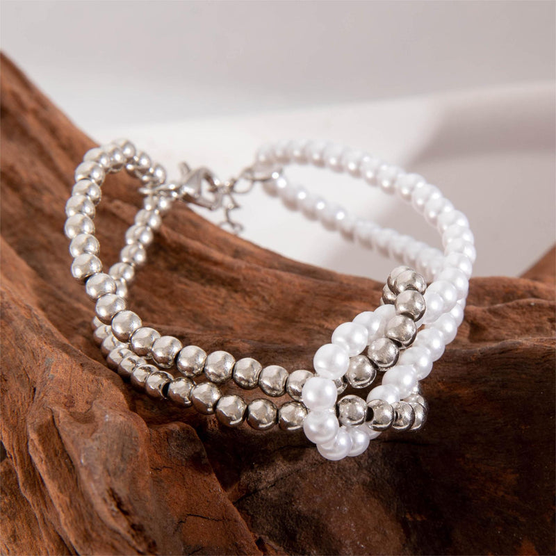 Pearl Knot Stacked Wear Bracelet