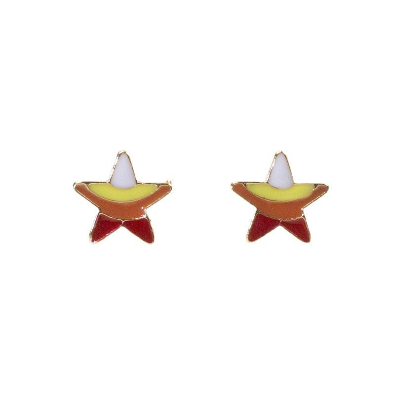 Enamel Jewelry Star Earrings