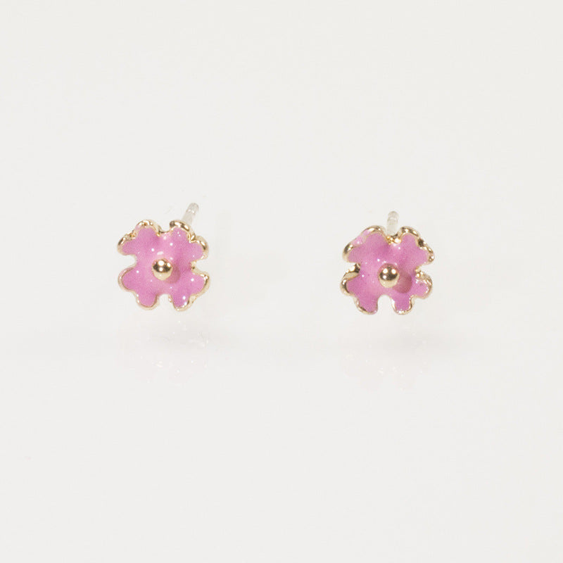 Enamel Flower Stud Earring