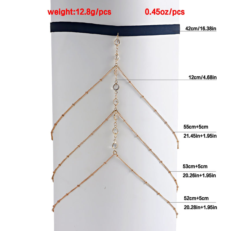 Rhinestone Elastic Leg Chain Fashion Rhinestone Thigh Chain