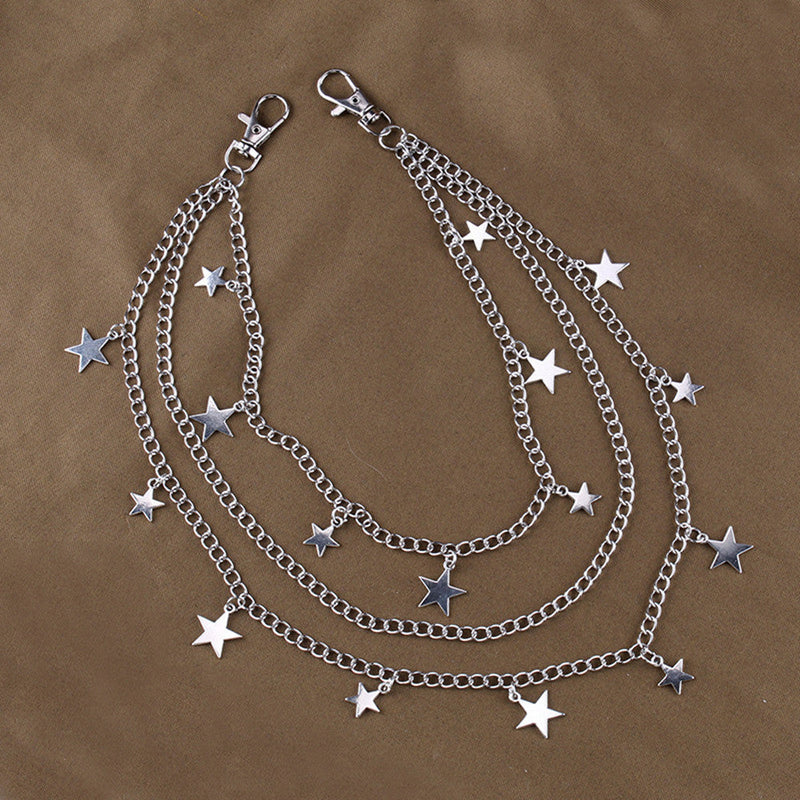 Hip Hop Punk Style Metal Multi-layer Pants Chain