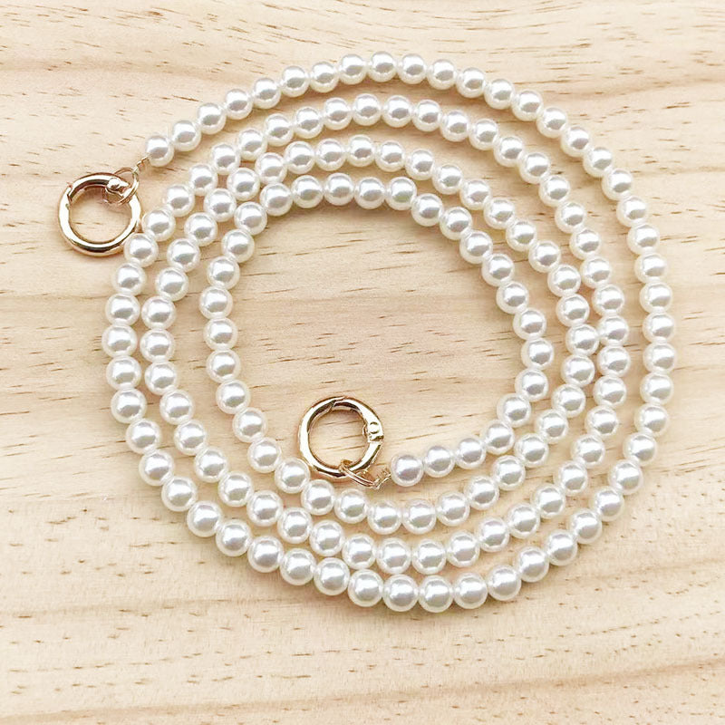 Lady Hand Bag Chain Bags White Pearl Chain