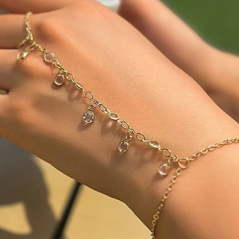 Stone Finger Chain Bracelet