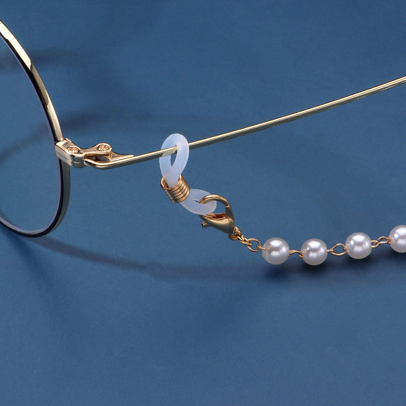White Pearl Metal Gold Sunglasses Chain