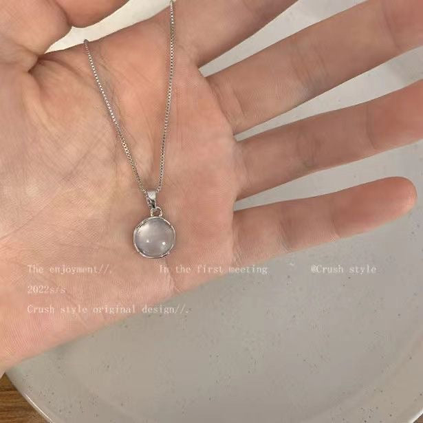 White Moonlight OPal Stone Necklace