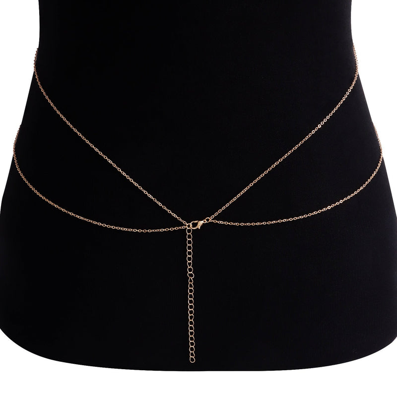 Simple Rhinestone Bikini Breast Chain Waist Chain Sexy Body Jewelry