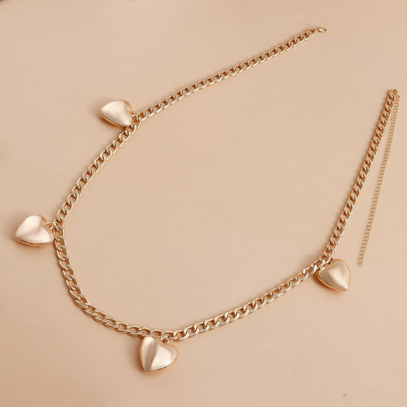 Metal Large Heart Pendant Waist Chain