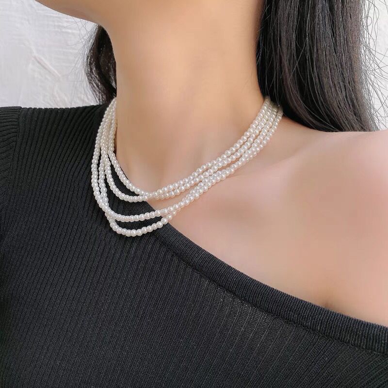 Retro Multilayered Pearl Necklace Baroque Beautiful