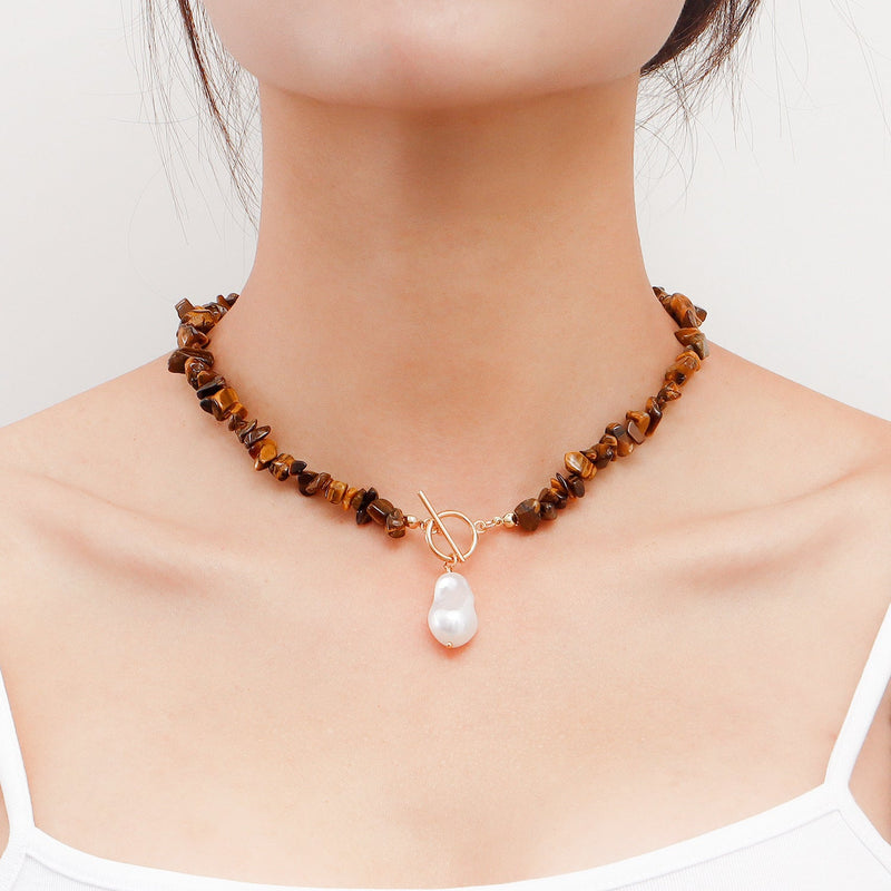 Natural Gemstone Beaded Choker Necklace