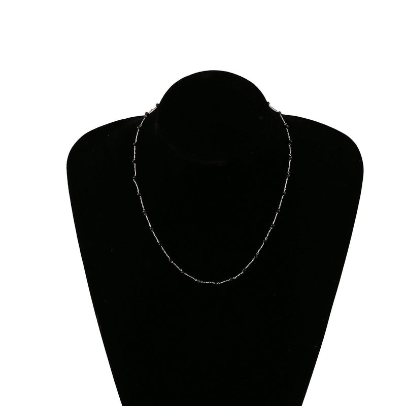 Black Crystal Necklace for Women