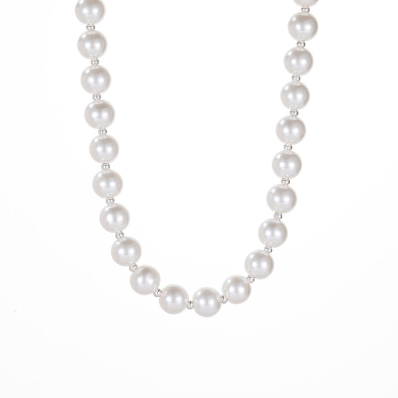 Bohemian Glass Imitation Pearl Choker Necklace